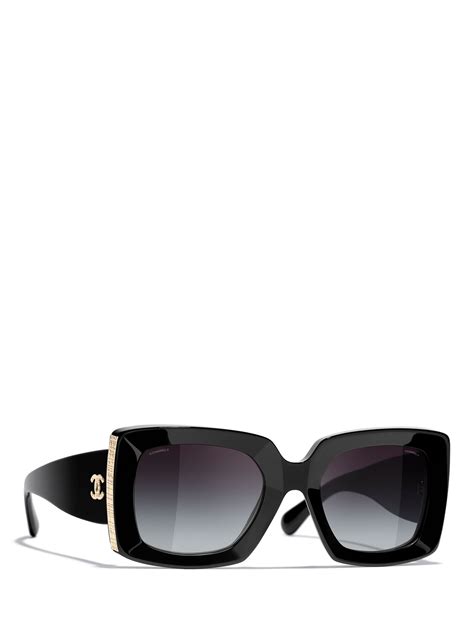 chanel square sunglasses black